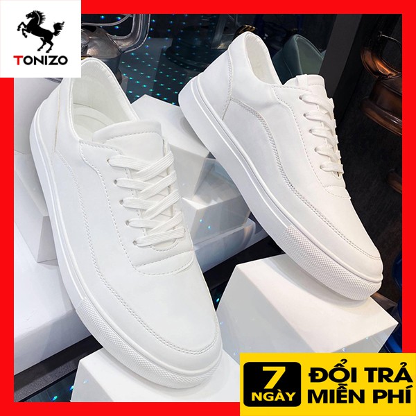 Giày sneaker trắng nam giày nam thể thao màu trắng mã OTN23