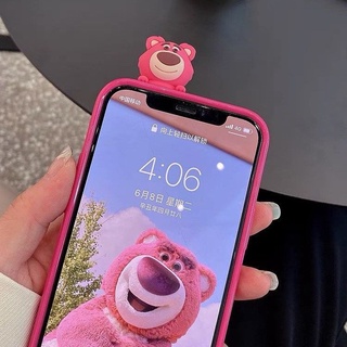 Ốp Điện Thoại Ba Chiều Họa Tiết Gấu Dâu Hoạt Hình Dễ Thương Cho Apple iPhone 11/x 6/6s/7plus/8/x/xs/11pro/12mini/13promax