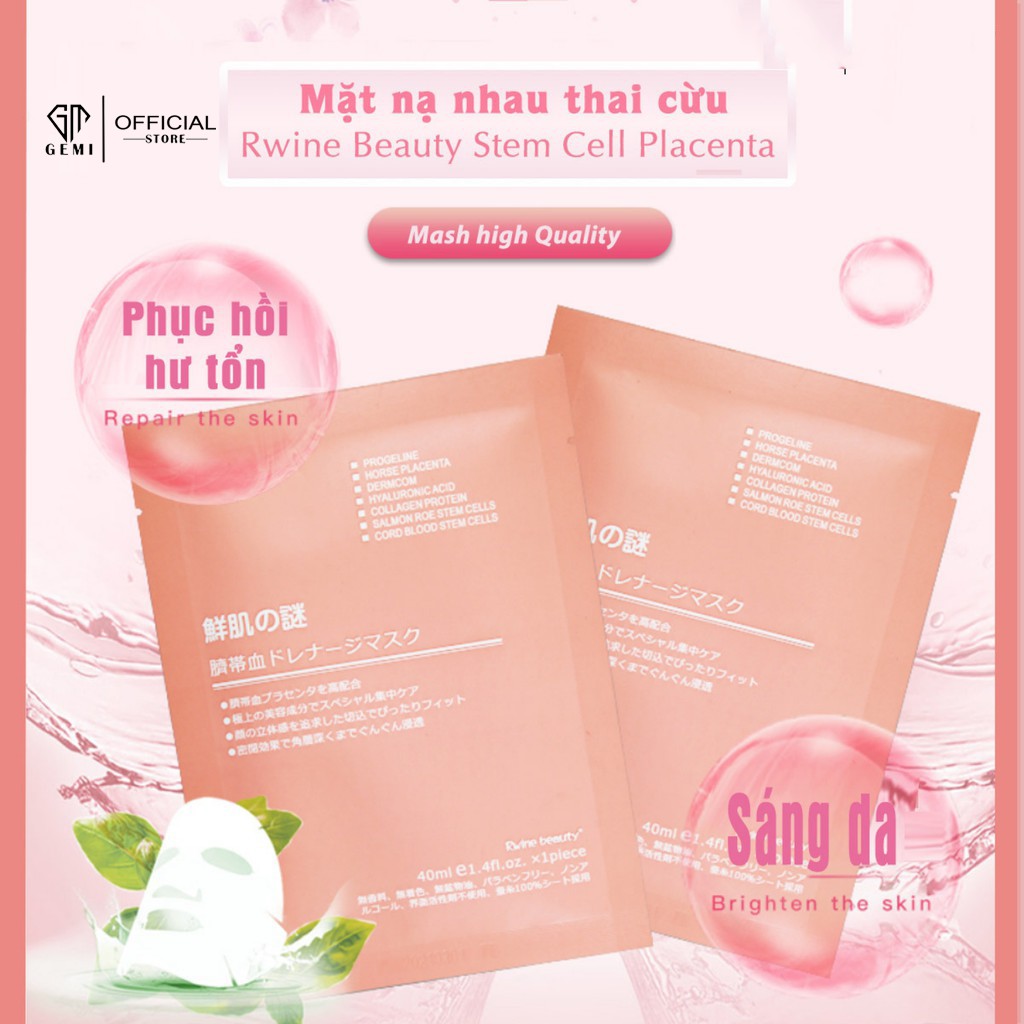 Mặt Nạ Nhau Thai Cừu 💞𝑭𝒓𝒆𝒆𝒔𝒉𝒊𝒑💖 Mask Cuống Rốn Tế Bào Gốc Nhật Bản Rwine Beauty Mặt Nạ Dưỡng Trắng Da - Cấp Ẩm -Thải Độc | BigBuy360 - bigbuy360.vn