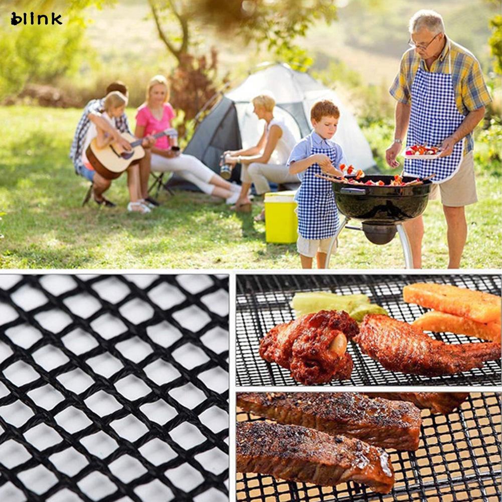 Set 2 / 3 Tấm Lưới Sợi Thủy Tinh Lót Lò Nướng Bbq Chống Dính