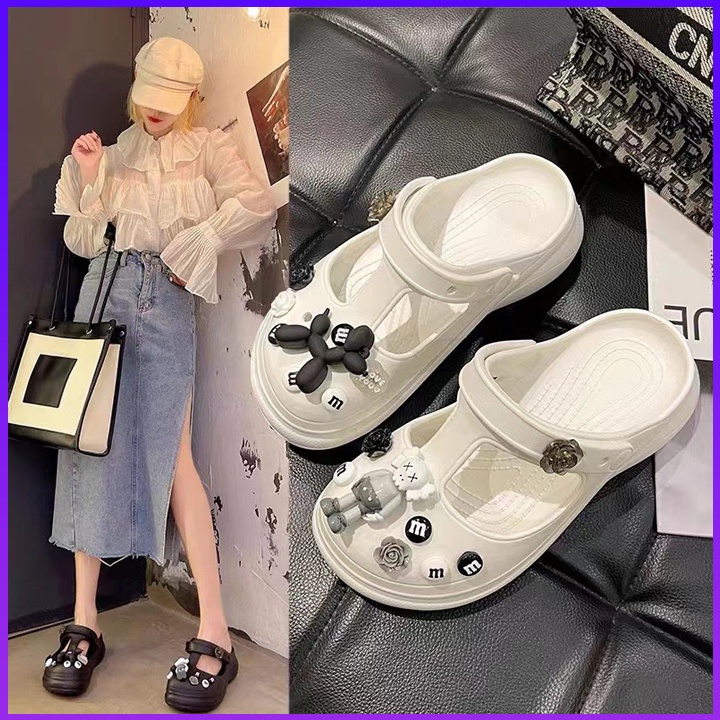 Dép Crocs búp bê đế cao 5cm siêu bền B14