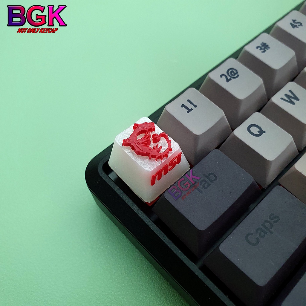 Keycap Artisan LOGO MSI Chuẩn OEM Đổ Bằng Resin Đúc Nhiều Lớp Xuyên LED