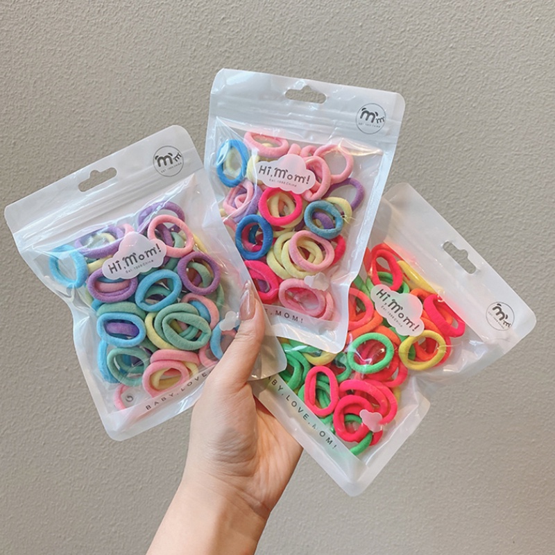Set 100 dây buộc tóc cao su nhiều màu sắc