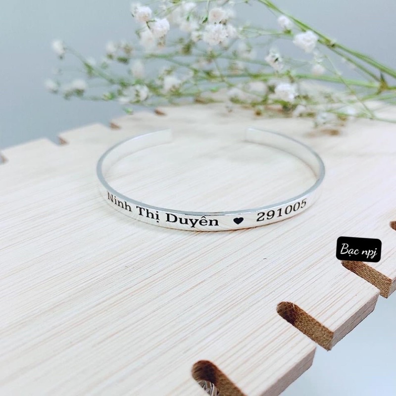 Lắc tay khắc tên , Vòng tay khắc tên đôi nam nữ , mẹ con,Siêu Xinh ,Bạc BNP