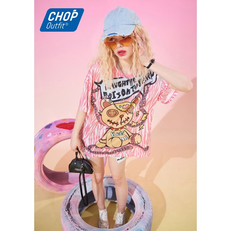 Áo thun Unisex Pinky Girl Chóp Outfit form rộng cá tính dành cho Nữ