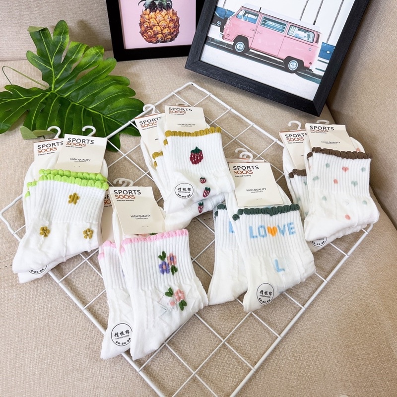 Tất cổ cao lộn xộn các mẫu nhiều hình cute hơn 20 mẫu Combo 5 đôi bất kì