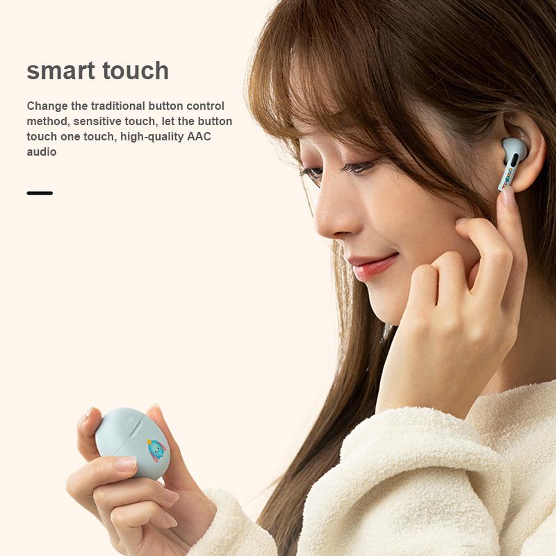 Tai Nghe Nhét Tai Bluetooth 5.0 D10 Không Dây Hình Gấu Pooh Dễ Thương