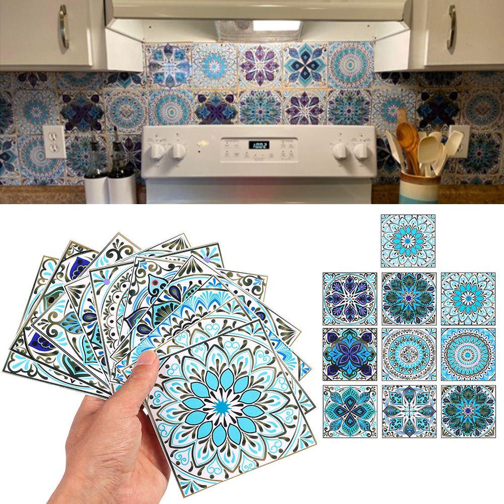Bộ 10 Miếng Dán Sàn Nhà Hình Viên Gạch Moroccan Talavera