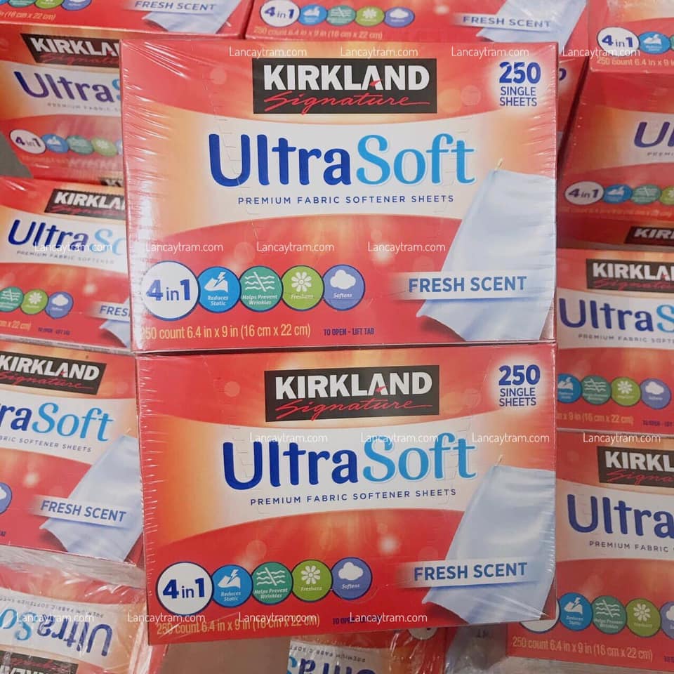 Giấy thơm Kirkland Signature Premium Fabric Softener Sheets 250 tờ/ hộp