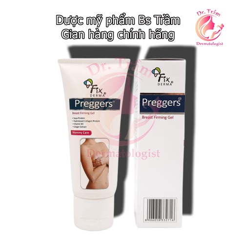 Gel dưỡng ẩm Fixderma Preggers Breast Firming Gel ✨ FREESHIP ✨ Giúp Ngực Săn Chắc sau sinh