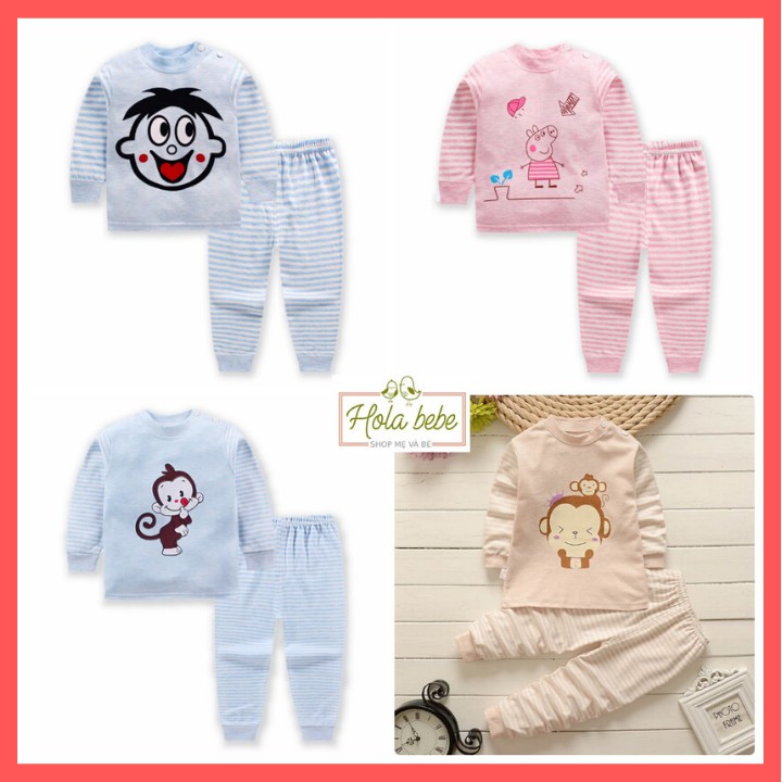 Bộ đồ ngủ cotton ấm cho bé trai gái từ 80 - 110cm - HT10