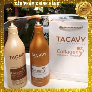 Bộ dầu gội xả Tacavy phục hồi tóc hư tổn,Bộ dầu gội xả collagen 1000ml