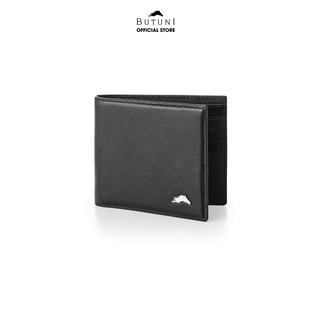 Ví da thật Butuni Leo Wallet - Mặt vân Saffiano