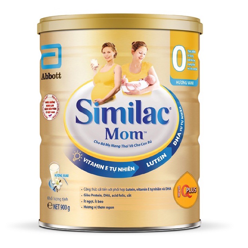 Sữa bột Similac Mom hương Vani/ Dâu 900g ( Mẫu Mới )