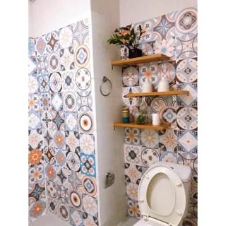 Decal gạch bông - Set 30 ô 20x20cm- Decal dán tường trang trí