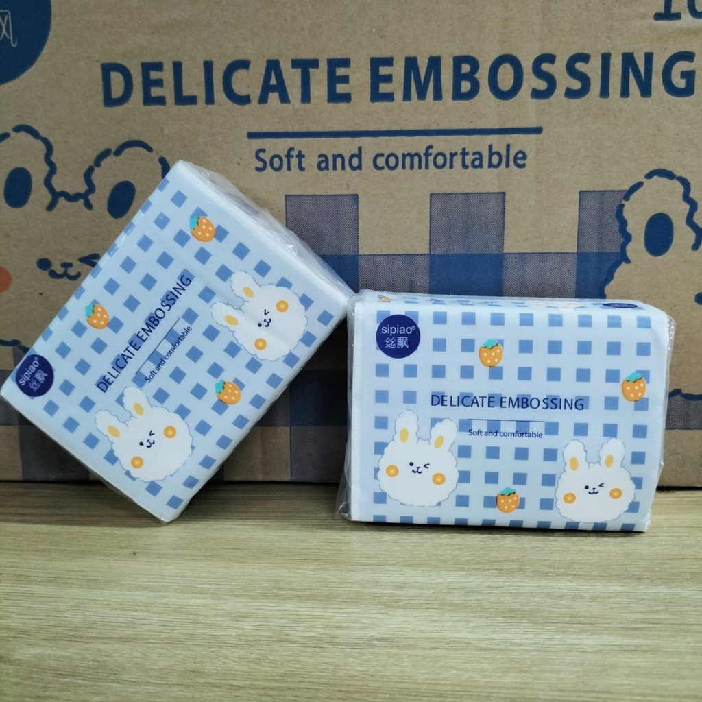 Giấy Ăn Thỏ Vỏ Xanh 4 Lớp (176 Tờ)