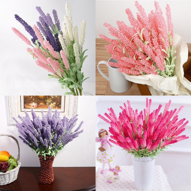 Set 10 Bông Hoa Oải Hương Giả 5 Màu Trang Trí Tuyệt Đẹp