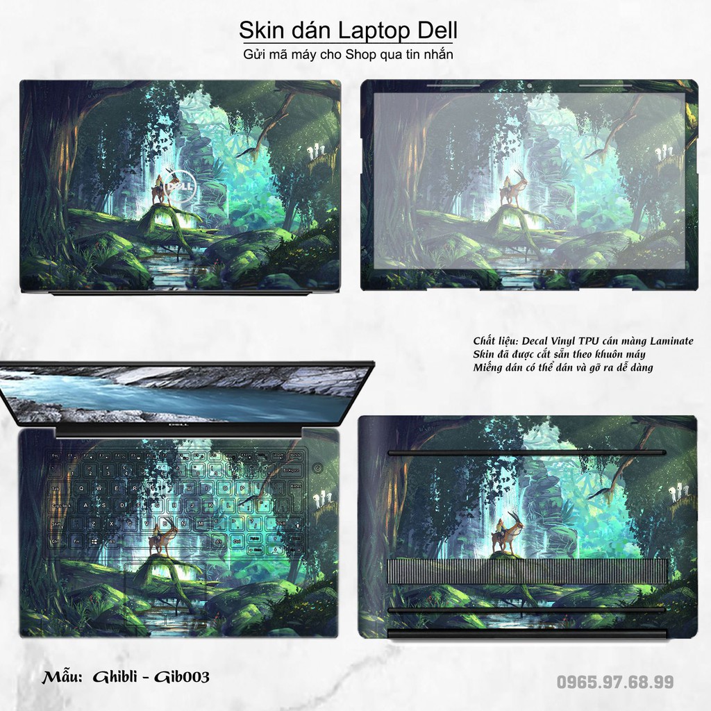 Skin dán Laptop Dell in hình Ghibli (inbox mã máy cho Shop)