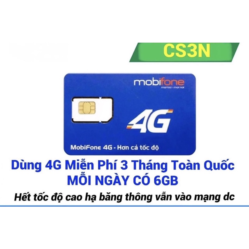 Sim 4G Mobifone CS3N CS6N 6Gb tốc độ cao sim data vào mạng thả ga miễn phí 6 tháng