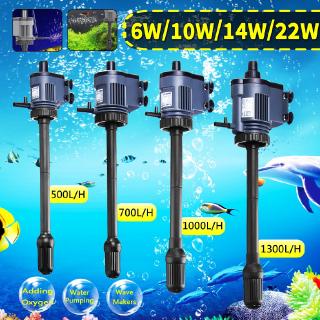 Máy bơm chìm 3 trong 1 giúp tăng nồng độ oxy/ tạo tuần hoàn nước 6-22W cho bể cá cảnh