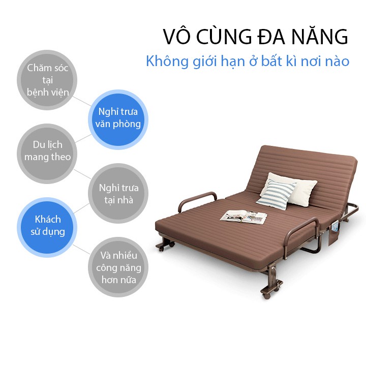 [ SALE ] Giường Sofa Gấp Gọn - Kiểu Dáng Hàn Quốc - Di Chuyển Linh Hoạt .KT 1m2 x 1m92