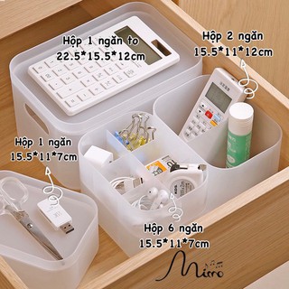 Hộp đựng đồ trang điểm để bàn, hộp nhựa đựng mỹ phẩm tiện lợi phong cách Hàn Quốc màu trong mờ