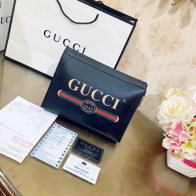 VÍ CLUTCH CẦM TAY GUCCI SUPER VIP‼️fullbox, card,bill, túi vải hãng in chữ GUCCI