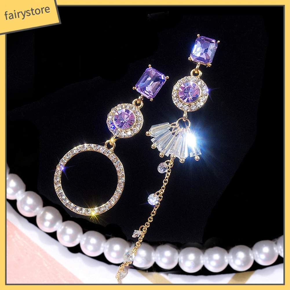 Bông Tai Hợp Kim Đính Đá Kiểu Dáng Độc Đáo Cho Nữ