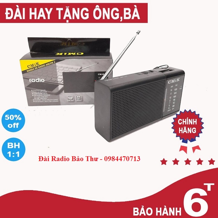 Đài radio CMIK 141 thiết kế nhỏ gọn, âm thanh sắc nét, Đài radio mini nghe FM, AM bắt sóng tốt