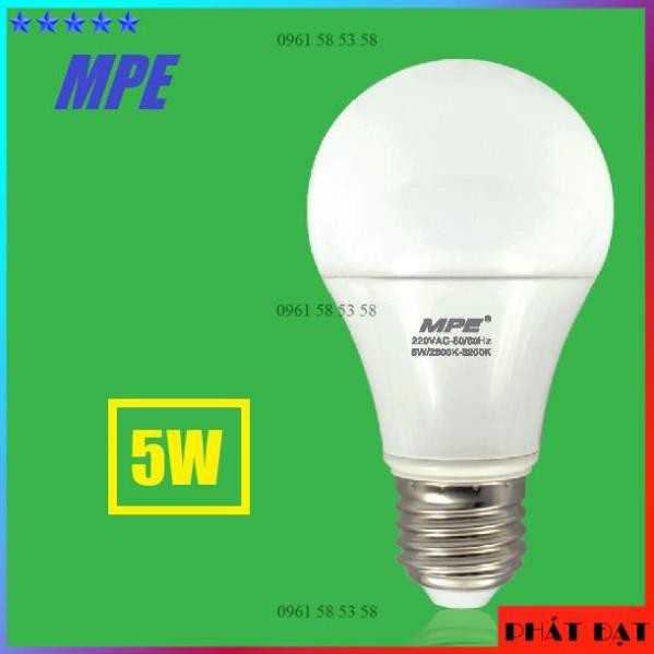 [CHÍNH HÃNG] Bóng đèn 5W MPE LED Bulb (TĐSG)