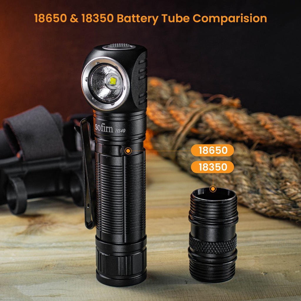 Đèn pin đội đầu SOFIRN HS40 độ sáng 2000 lumen xa 175m LED SST40 pin 18650  sạc Type-C