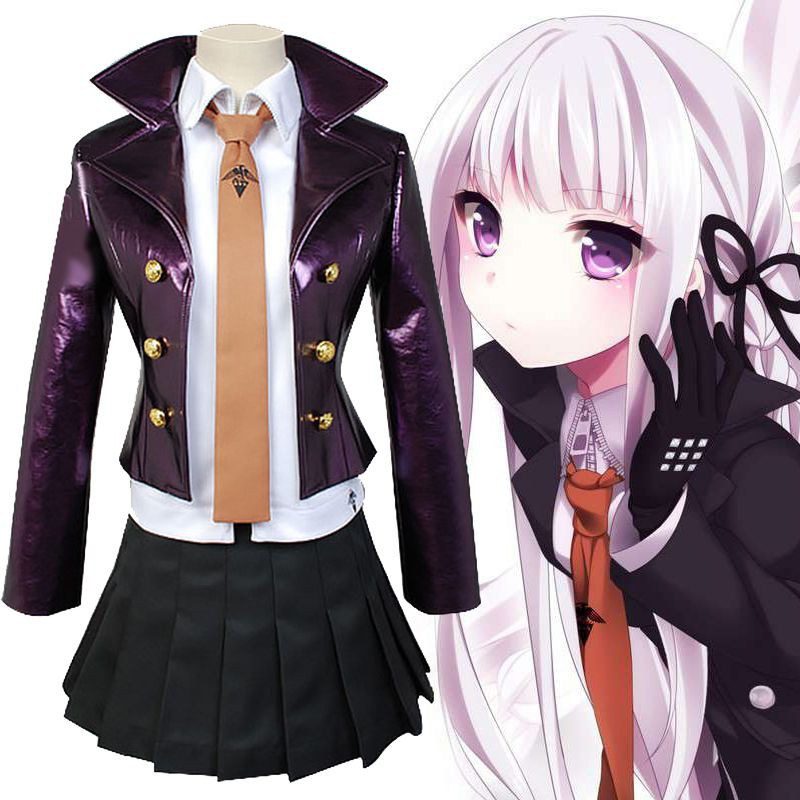 Danganronpa Dangan-Ronpa Kyoko Kirigiri Cosplay Gloves Costum Dress Se With