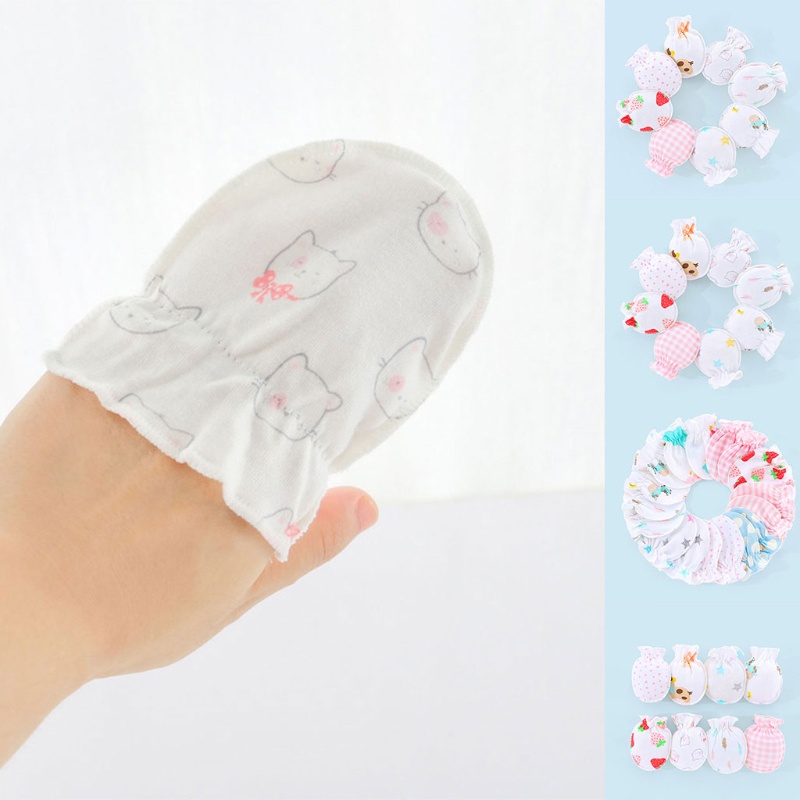 Găng Tay Cotton Họa Tiết Hoạt Hình Cho Bé Sơ Sinh 0-5 Tháng Tuổi