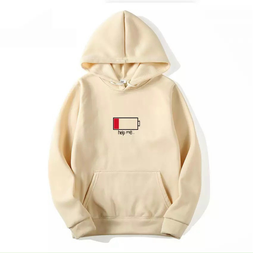 ÁO KHOÁC CHỐNG NẮNG NAM NỮ IN PIN HELP ME ÁO HOODIE NỈ BÔNG 2 LỚP SIÊU ĐẸP