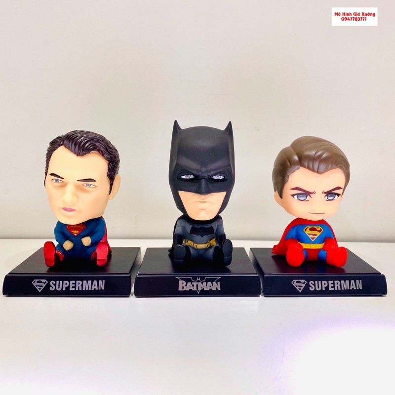 Mô Hình BatMan Chibi lắc đầu - Trang trí taplo ô tô - Trang trí bàn học bàn , bàn làm việc - Kê Điện Thoại - Figure DC