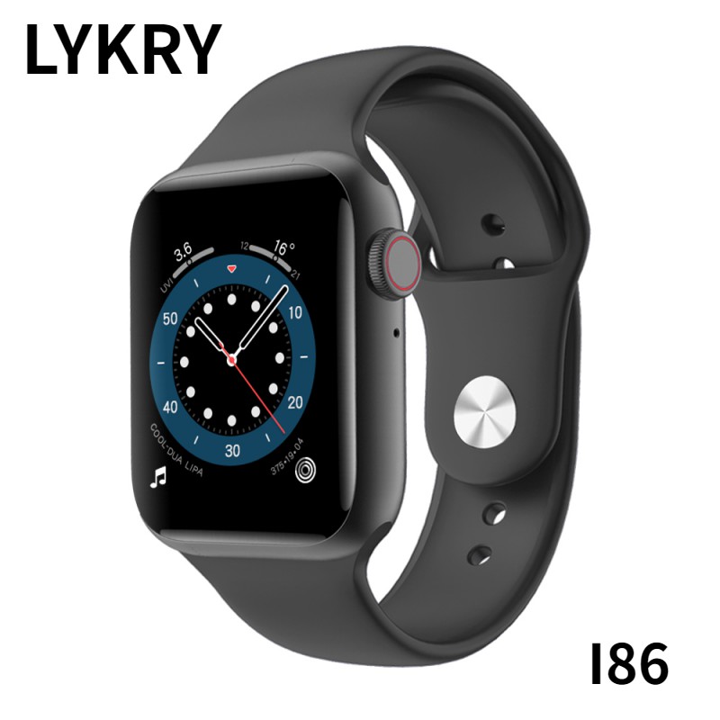 Lykry Smart Watch I86 NEW IWO Square Screen Bluetooth Call IP67 Waterproof Heart Rate Blood Pressure Monitoring Fitness Tracker 1.75inch