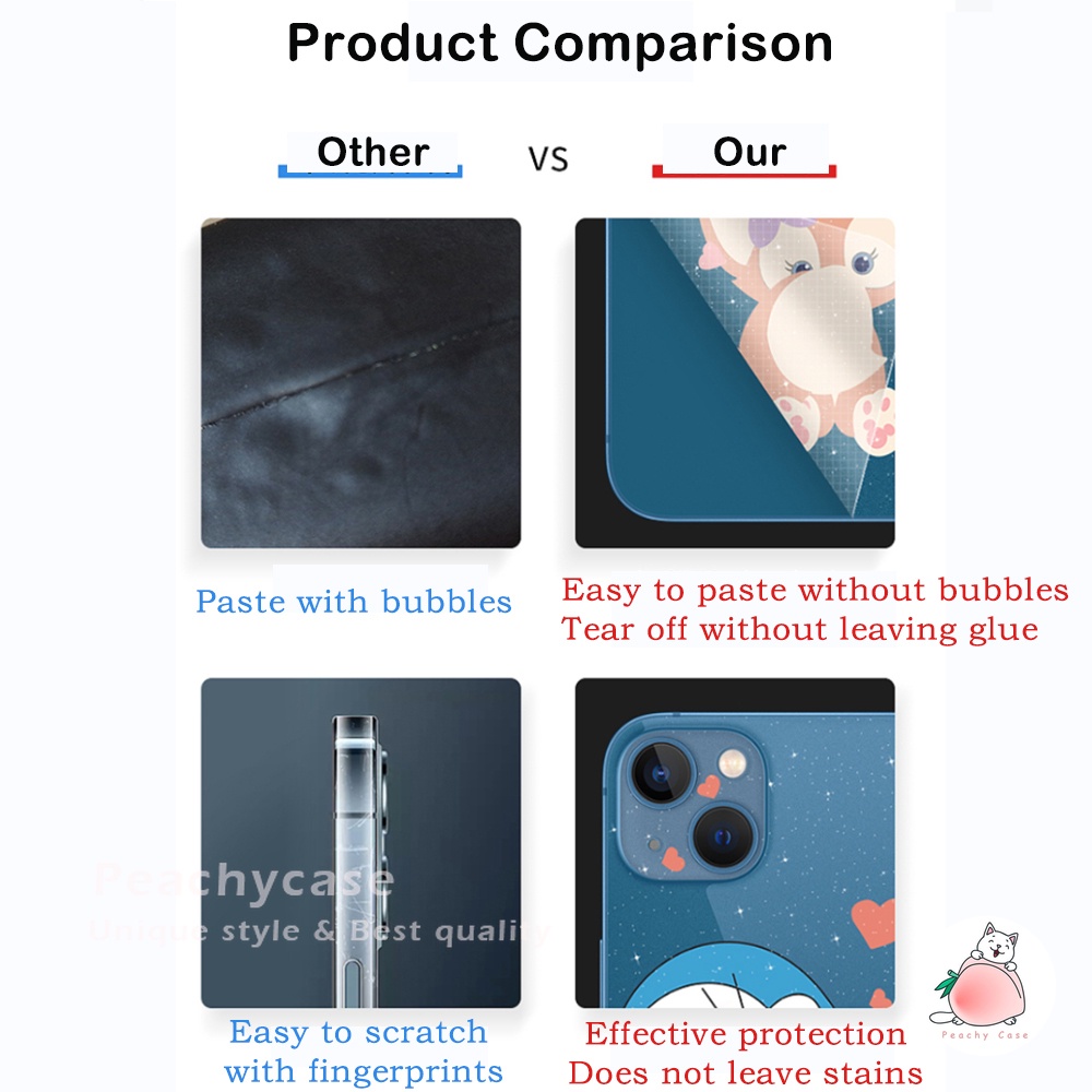 Miếng dán khung viền họa tiết hoạt hình Doremon Pikachu siêu mỏng cho IPHONE 13 12 PRO MAX 12PRO 13PRO 13PROMAX