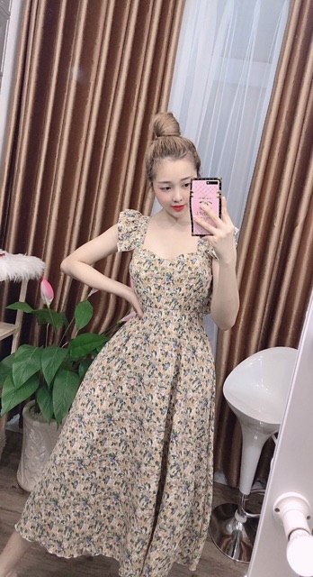 Đầm Maxi Cánh Tiên Hoa Nhí Đan Lưng Hình Thật | BigBuy360 - bigbuy360.vn
