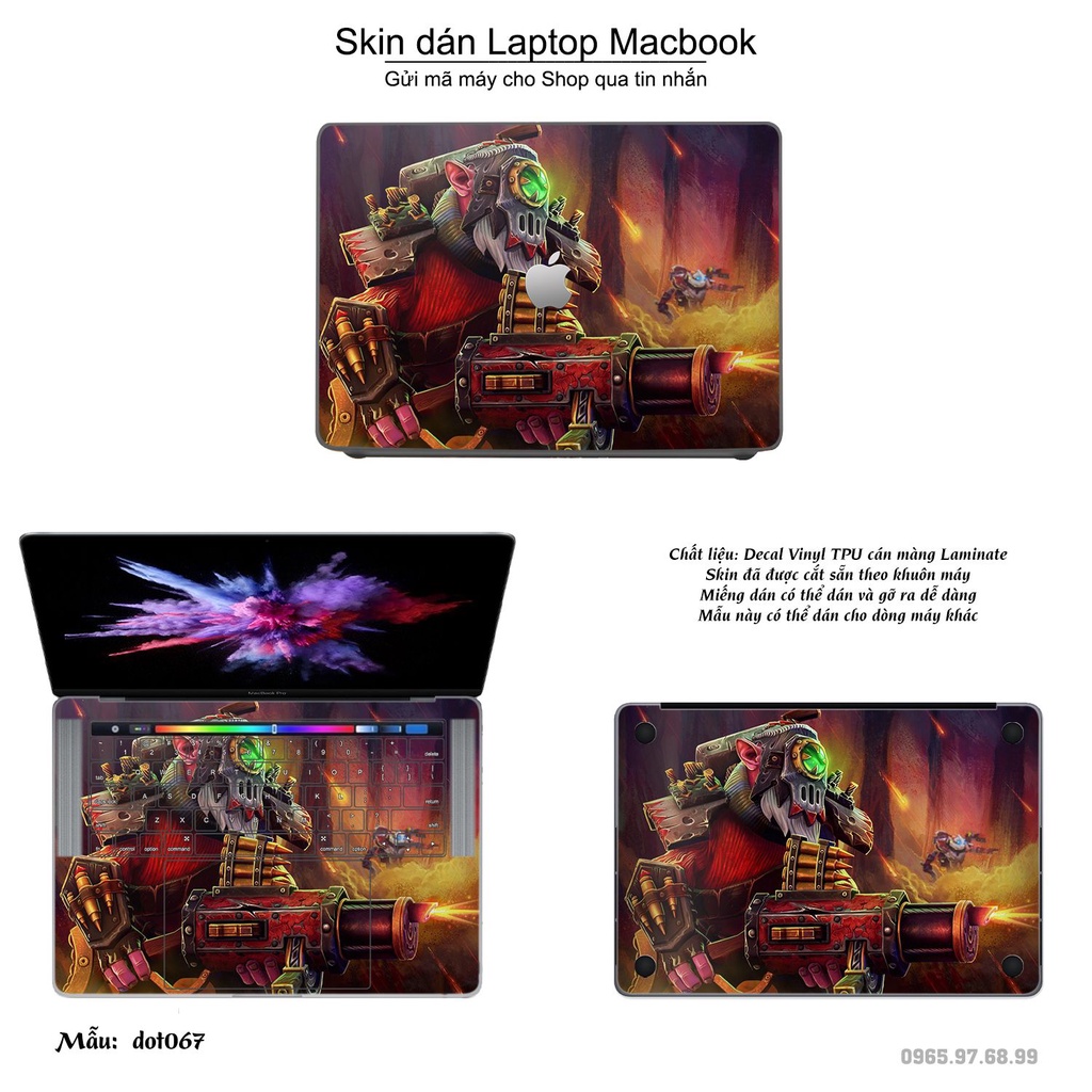 Skin dán Macbook mẫu Dota 2 (đã cắt sẵn, inbox mã máy cho shop)