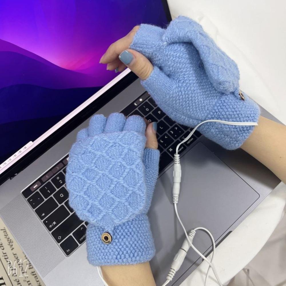 Găng Tay Dệt Kim Unisex Tích Hợp Máy Sưởi Toàn Diện Sạc USB
