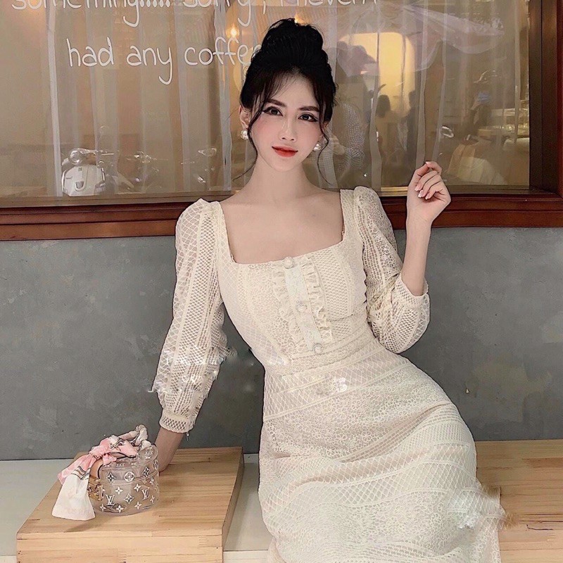 VÁY REN CỔ VUÔNG