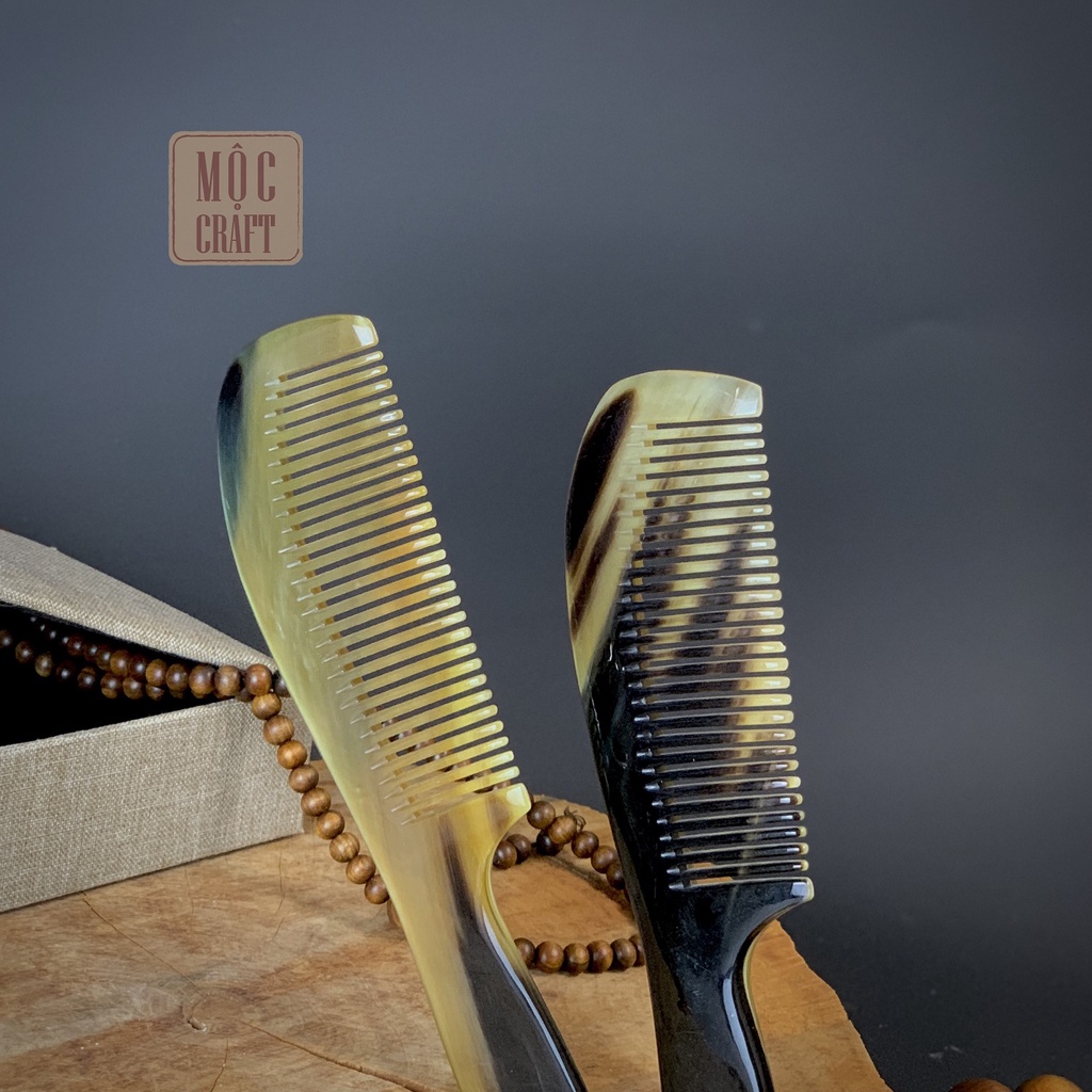 Lược sừng chuôi trơn cao cấp cực đẹp làng nghề Thụy Ứng, KT: 43x180x1mm  | TU01