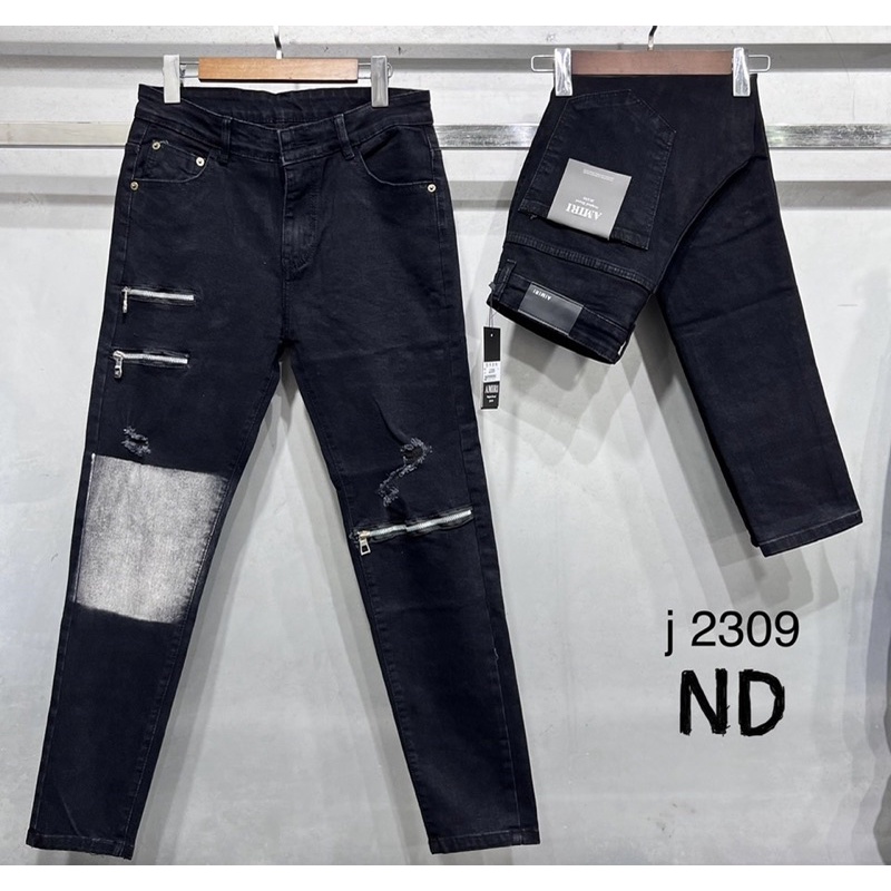 Quần jean biker nam co dãn có hoạ hoạ tiết khoá mã j2221, Quần bò thời trang phong cách hàn quốc btshop từ 45 đến 75 kg