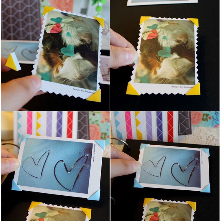 Bộ 102 miếng sticker dán góc ảnh