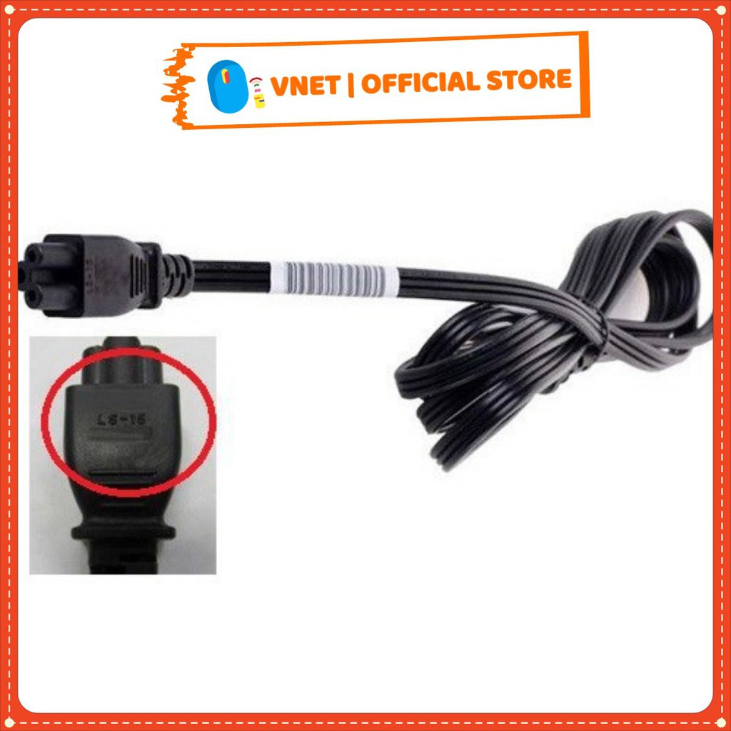 Dây Zin Dây nguồn Laptop 1,5m loại tốt, 3 chân cắm vào adapter