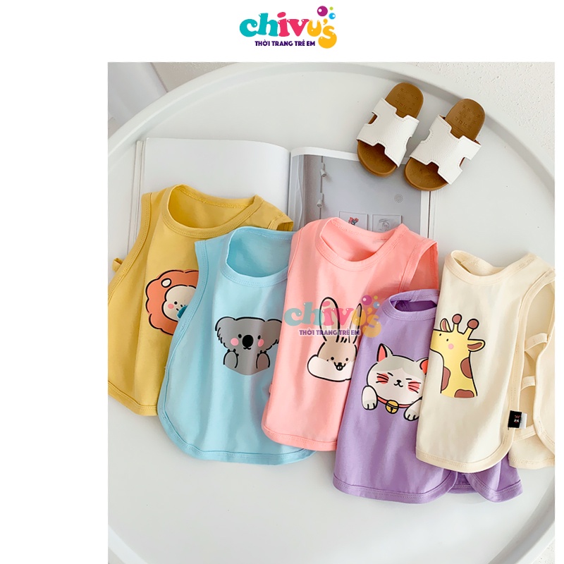 Áo ba lỗ bé trai bé gái chất cotton thiết kế hở sườn CHIVU's KID quần áo trẻ em 1 2 3 4 5 6 tuổi