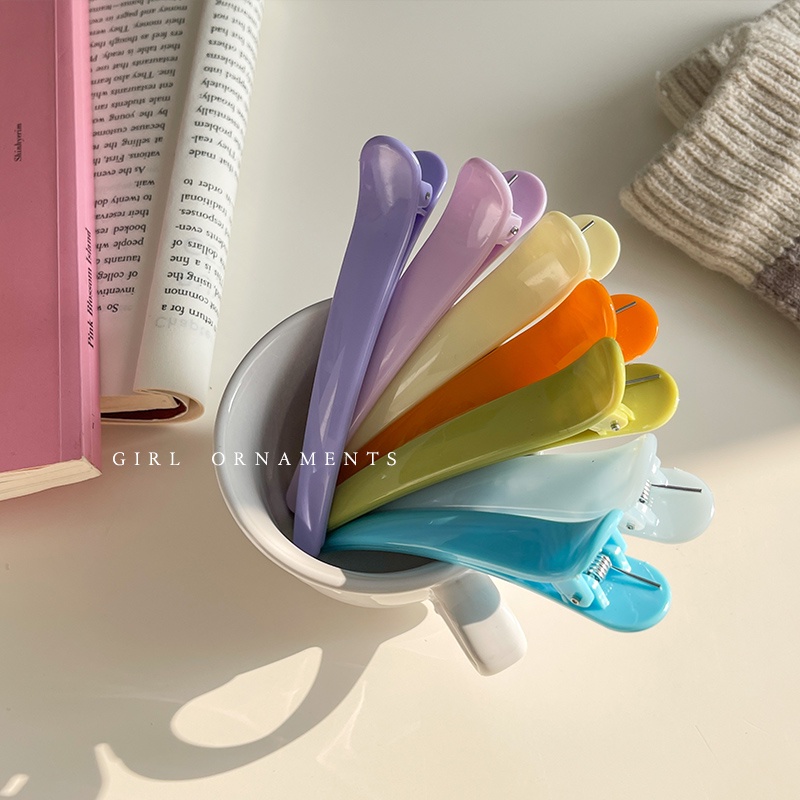 Kẹp Tóc Mỏ Vịt Cỡ Lớn Thiết Kế Đơn Giản Dễ Thương Tiện Dụng Rửa Mặt/ Trang Điểm