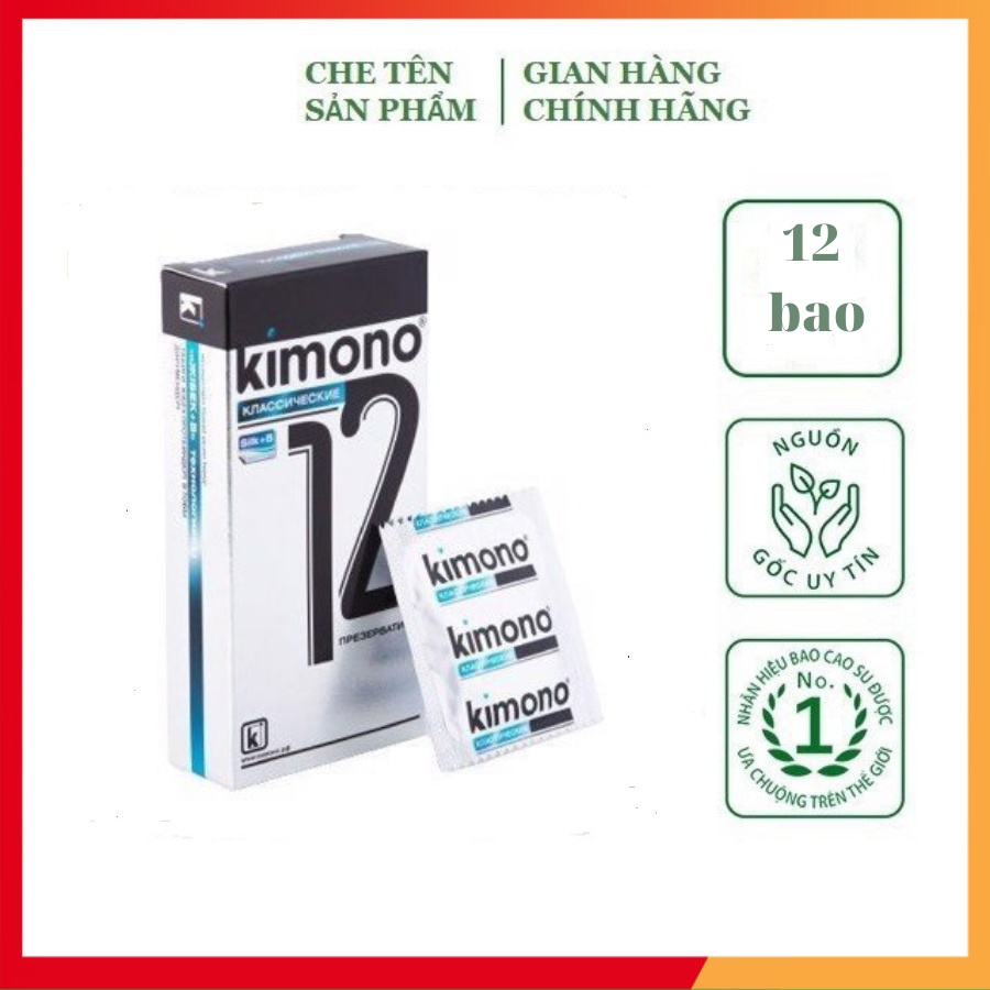 Combo 2 hộp bao cao su KIMONO cao cấp, gân gai, siêu bôi trơn, kéo dài thời gian yêu, ba con sau.