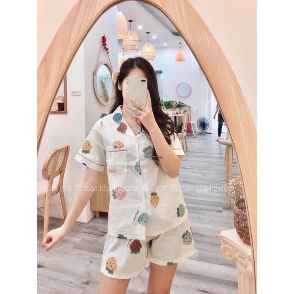 Đồ Ngủ Pijama Thô Lụa Hàn, Tay Ngắn Quần Ngắn Siêu Xinh, Tiểu Thư Mềm Mịn, Độc Lạ Khó Tìm, Sang Chảnh Hàn Quốc