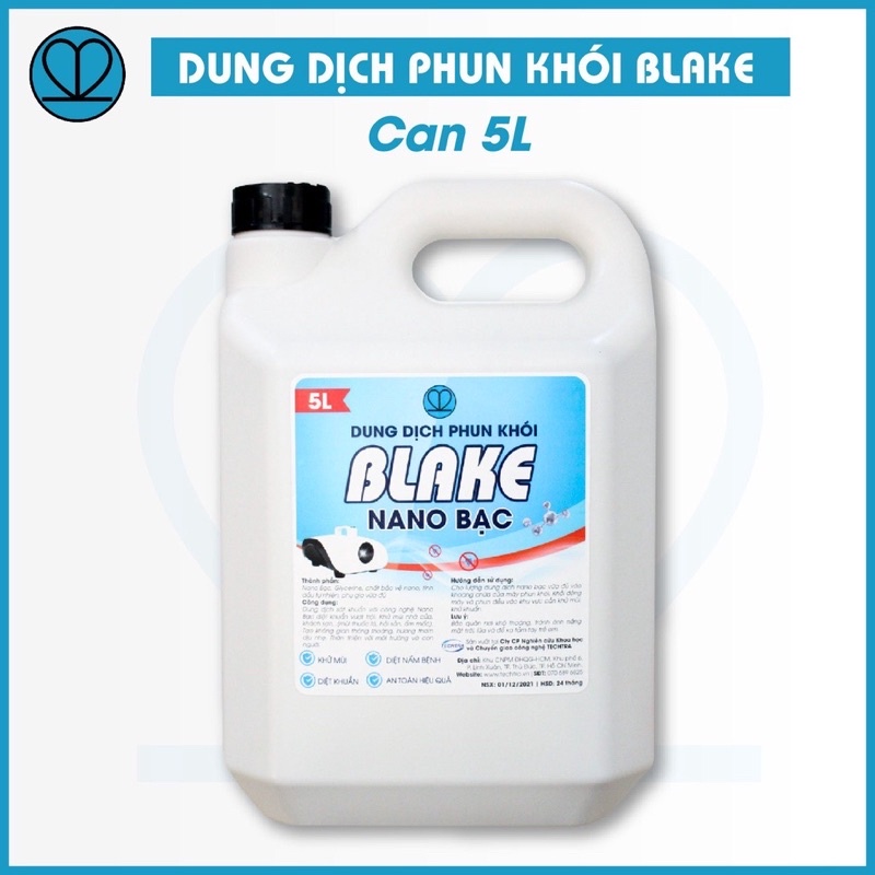 Nano bạc tạo khói khử khuẩn BLAKE | Phun khói diệt khuẩn, khử mùi cho ô tô, khách sạn, karaoke, nhà cửa can 5 lit